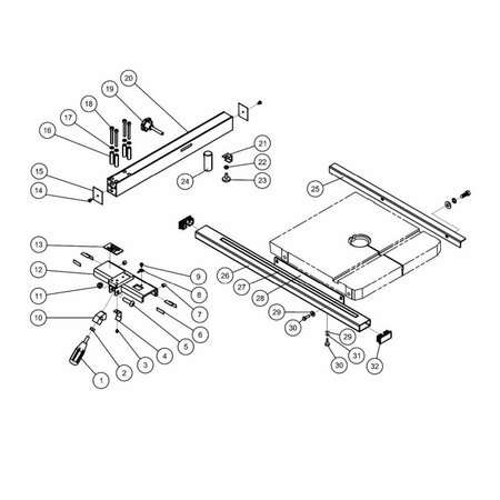 JET 5782172 Rip Fence Assembly for Bandsaw with 14in x 14in Table 5782172-JET